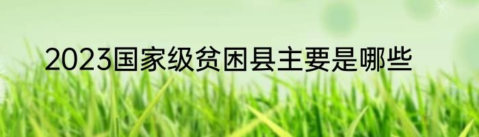 2023国家级贫困县主要是哪些