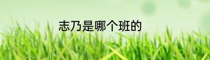 志乃是哪个班的