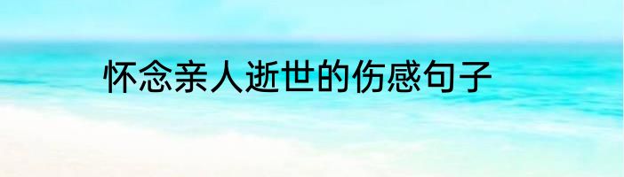 怀念亲人逝世的伤感句子