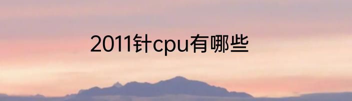 2011针cpu有哪些