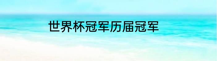 世界杯冠军历届冠军