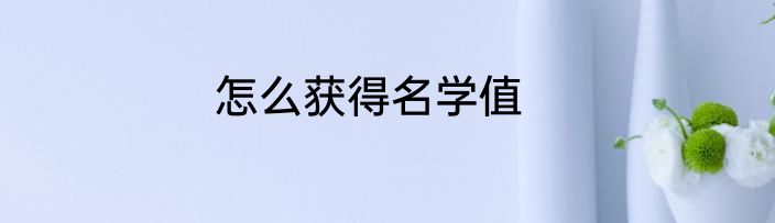怎么获得名学值