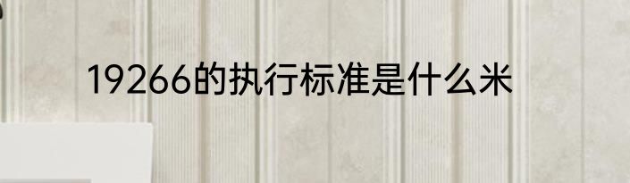 19266的执行标准是什么米