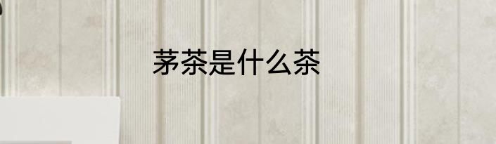 茅茶是什么茶