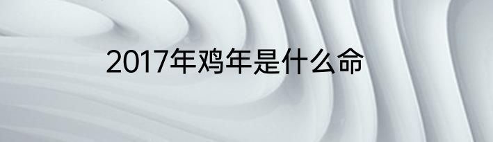 2017年鸡年是什么命