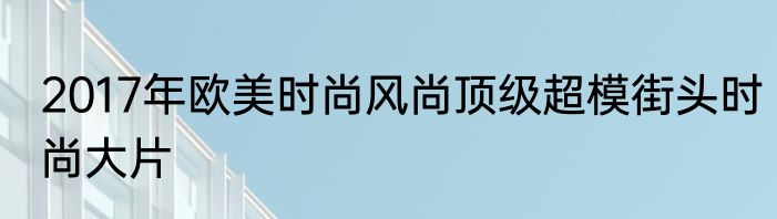 2017年欧美时尚风尚顶级超模街头时尚大片