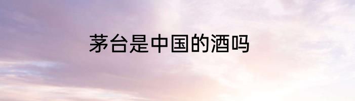 茅台是中国的酒吗