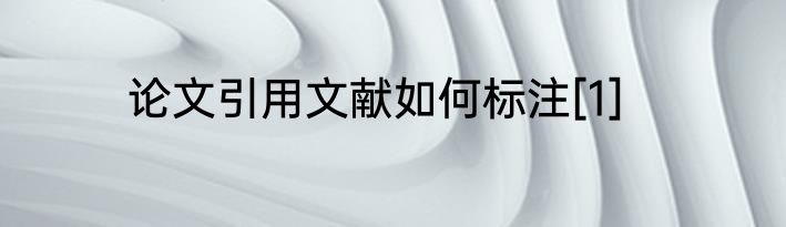论文引用文献如何标注[1]