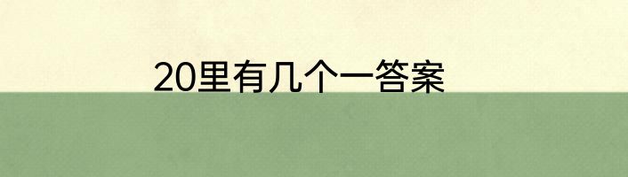 20里有几个一答案