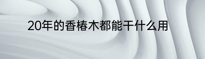 20年的香椿木都能干什么用