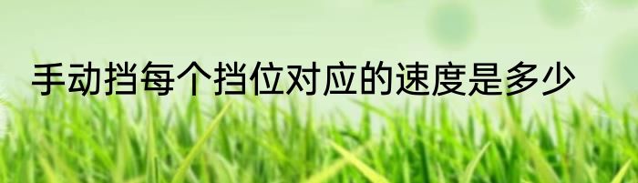 手动挡每个挡位对应的速度是多少