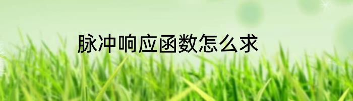 脉冲响应函数怎么求