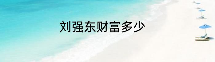 刘强东财富多少