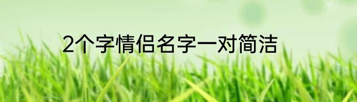 2个字情侣名字一对简洁