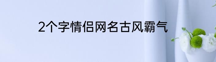 2个字情侣网名古风霸气