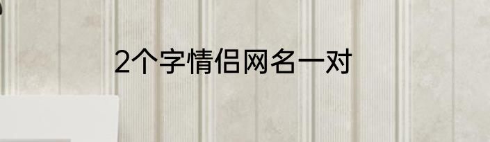 2个字情侣网名一对