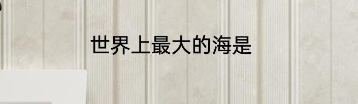 世界上最大的海是