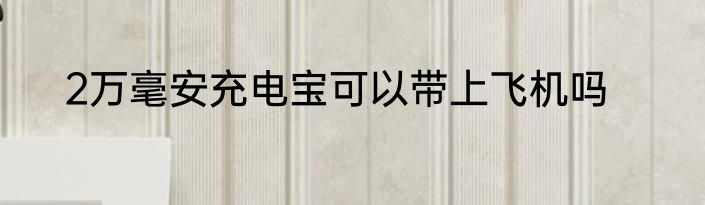 2万毫安充电宝可以带上飞机吗