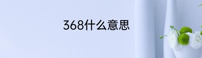 368什么意思