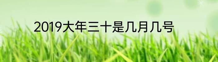2019大年三十是几月几号