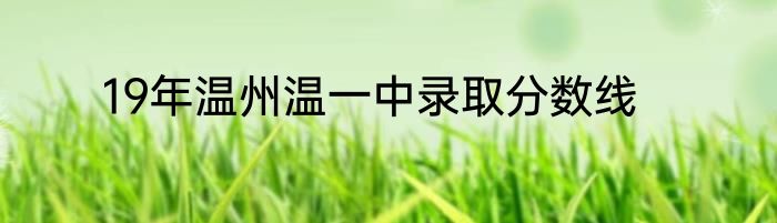 19年温州温一中录取分数线