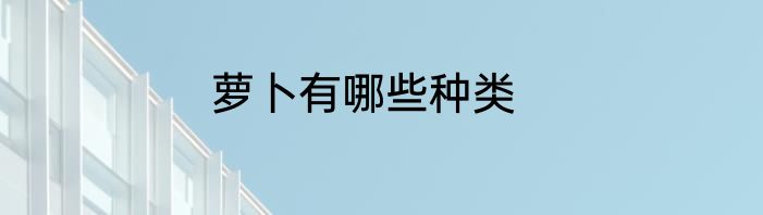萝卜有哪些种类