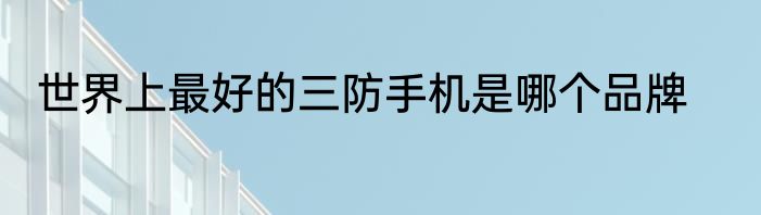 世界上最好的三防手机是哪个品牌