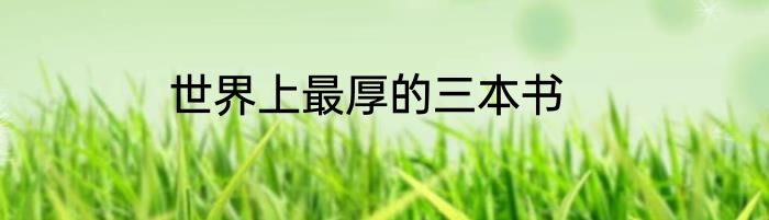 世界上最厚的三本书
