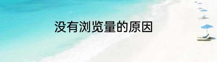 没有浏览量的原因