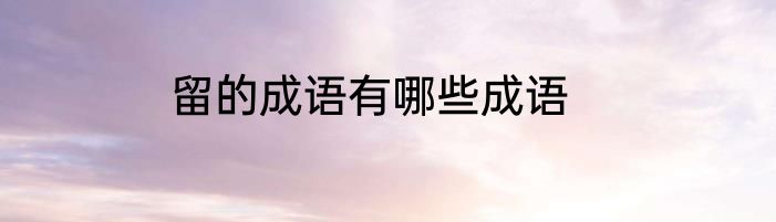 留的成语有哪些成语