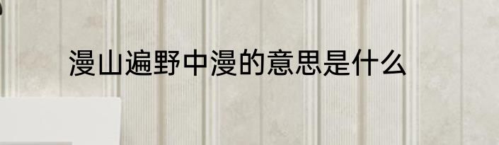 漫山遍野中漫的意思是什么