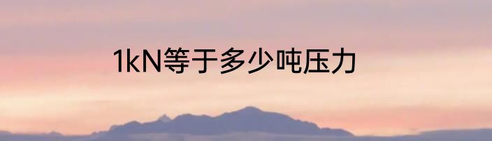 1kN等于多少吨压力