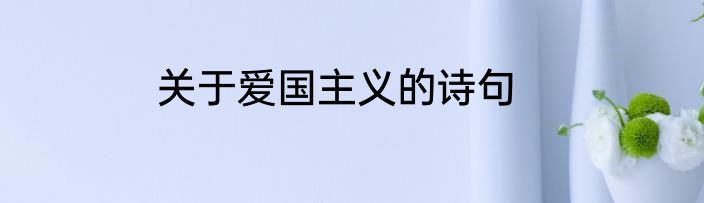 关于爱国主义的诗句