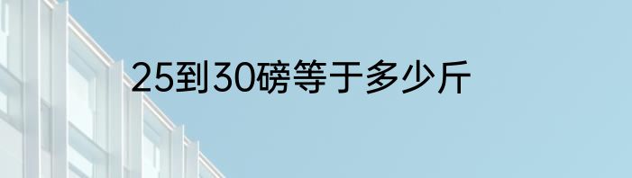 25到30磅等于多少斤