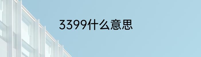 3399什么意思
