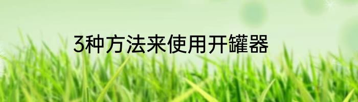 3种方法来使用开罐器