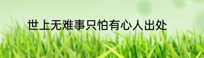 世上无难事只怕有心人出处