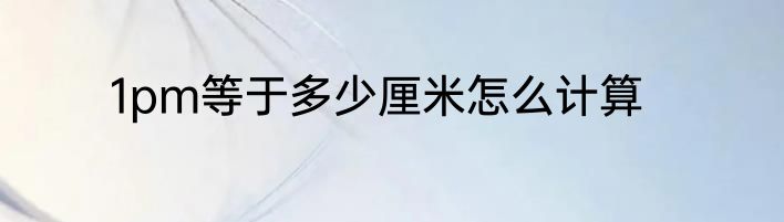 1pm等于多少厘米怎么计算