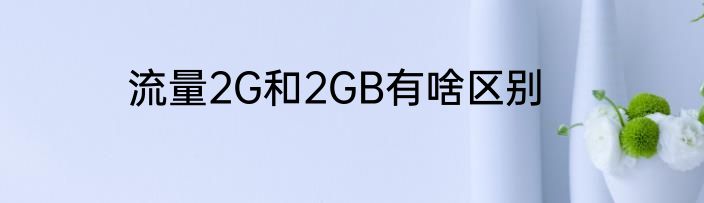 流量2G和2GB有啥区别