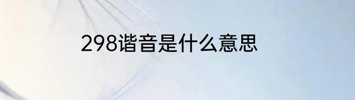 298谐音是什么意思