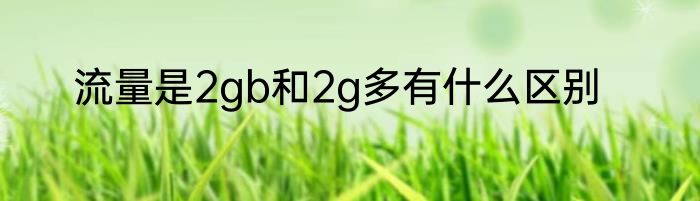 流量是2gb和2g多有什么区别
