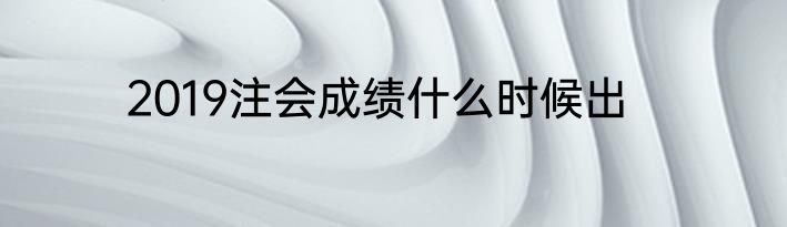 2019注会成绩什么时候出