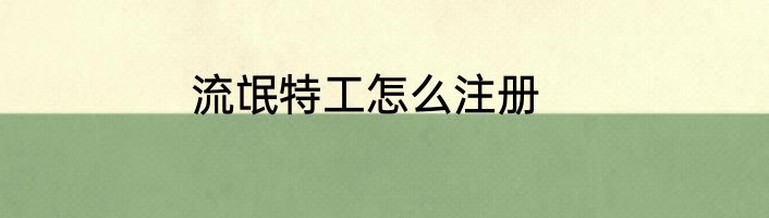 流氓特工怎么注册