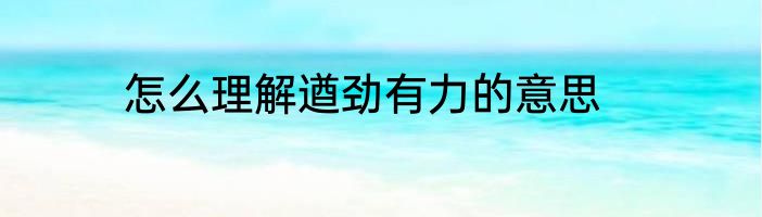 怎么理解遒劲有力的意思