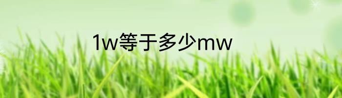 1w等于多少mw