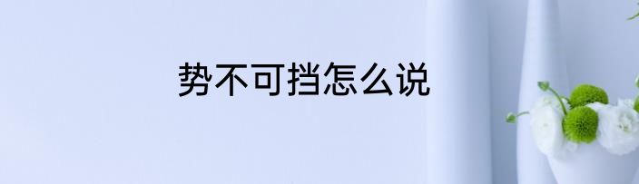 势不可挡怎么说