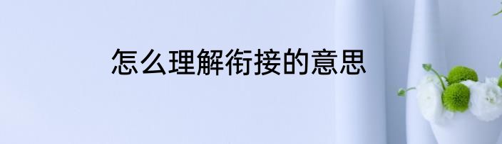 怎么理解衔接的意思