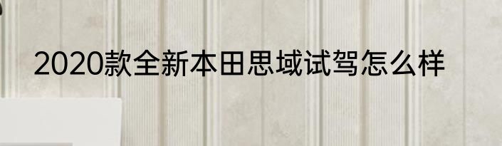 2020款全新本田思域试驾怎么样