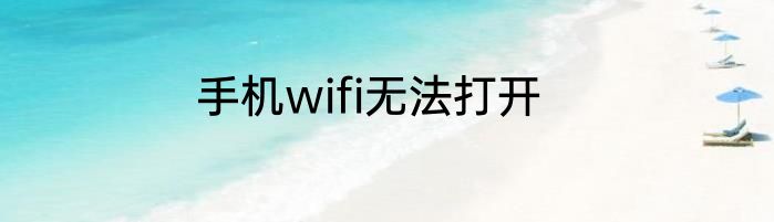 手机wifi无法打开