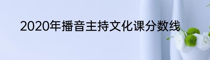 2020年播音主持文化课分数线